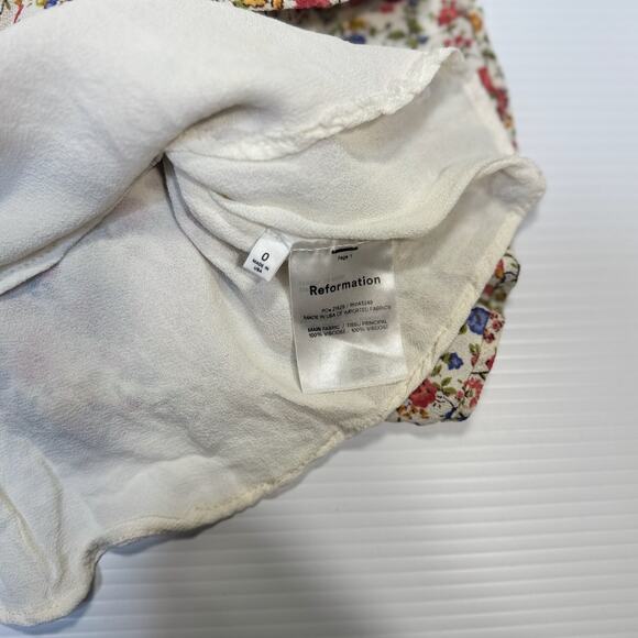 Reformation Paris Mini Dress Women’s 0 Floral Sweetheart Smocked Spring Sorority - Picture 11 of 16